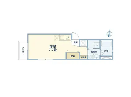 LECLAT JIYUGAOKA(ワンルーム/2階)の間取り写真