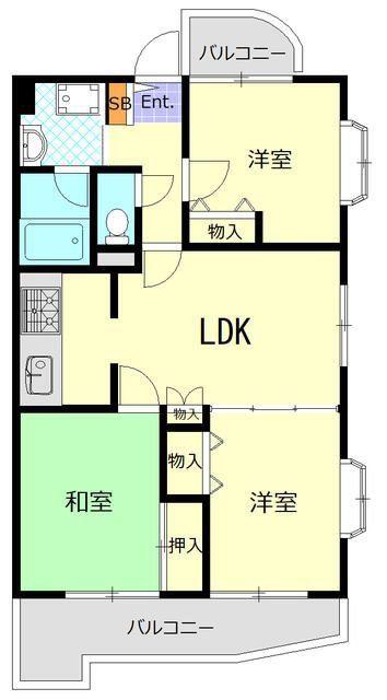 スカイビュー井荻(3LDK/3階)の間取り写真