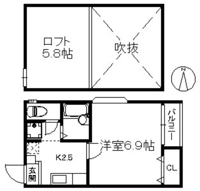 ENJOYコーポ別府 159(1K/1階)の間取り写真