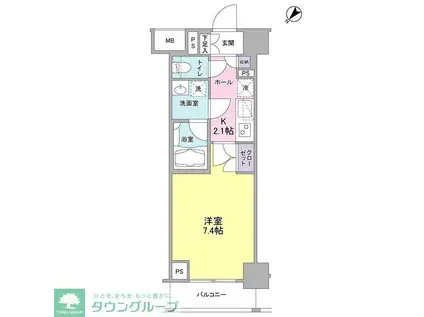 グラマシー横濱関内(1K/9階)の間取り写真