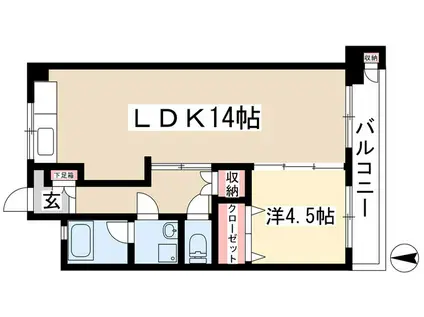 ローヤル白山(1LDK/3階)の間取り写真