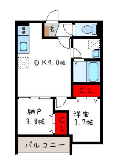 D POTRA GRANZ(2DK/3階)の間取り写真