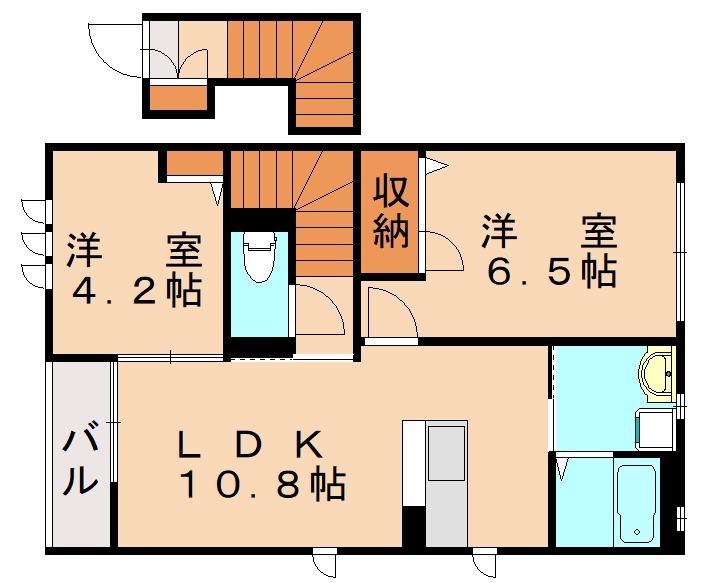シャーメゾン御所ノ内(2LDK/2階)の間取り写真