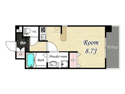 ELBE COURT TOYONAKA(1K/7階)の間取り写真