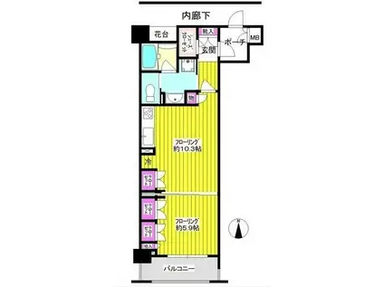 コスモ中野弥生リベディア(1LDK/5階)の間取り写真