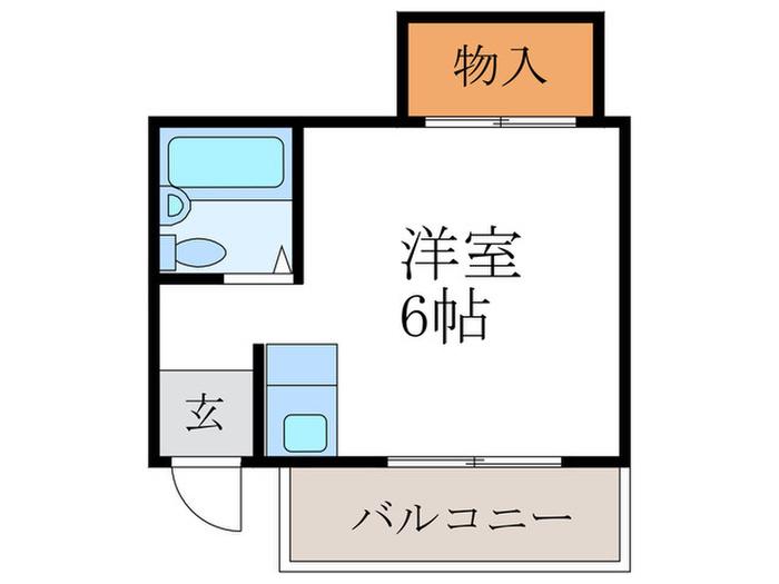 ハイツ山内(ワンルーム/2階)の間取り写真