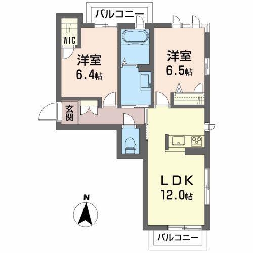 セドール細田(2LDK/3階)の間取り写真