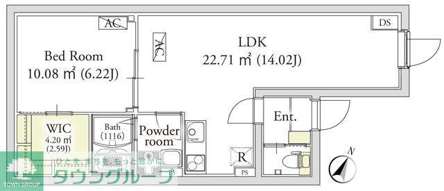 カーサフェリーチェ自由が丘(1LDK/B1階)の間取り写真