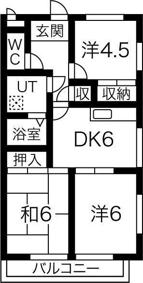 サーラ宇多野(3DK/3階)の間取り写真