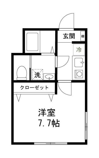 エンジェルの森北綾瀬(1K/1階)の間取り写真