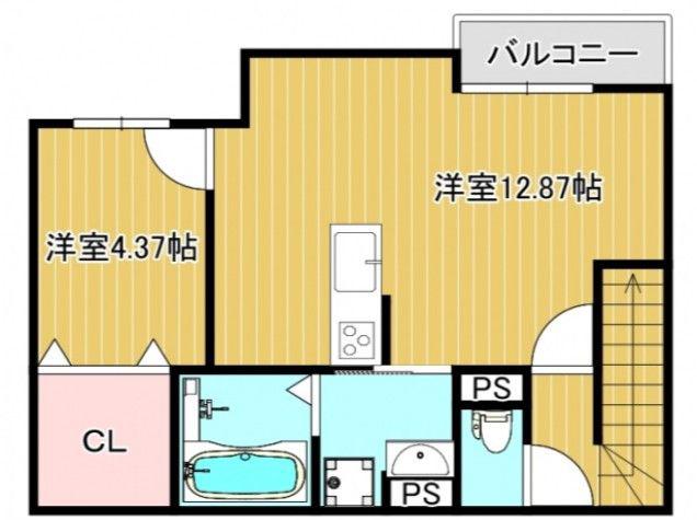 CASA GRANDE(1LDK/2階)の間取り写真