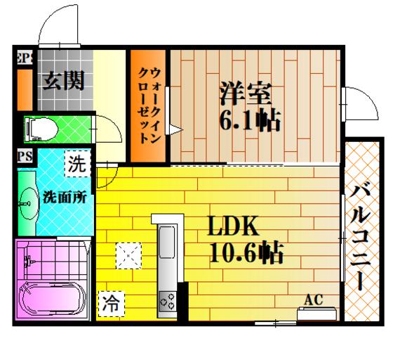メゾン・ド・シュシュ(1LDK/2階)の間取り写真