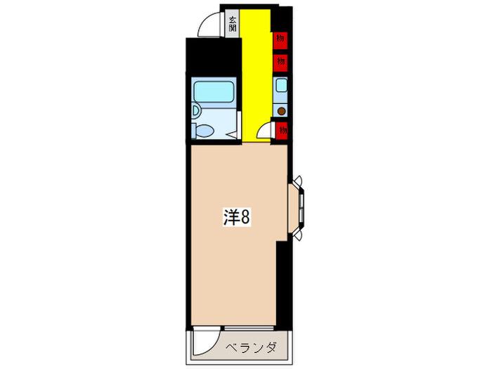 フェリーハウス(ワンルーム/4階)の間取り写真