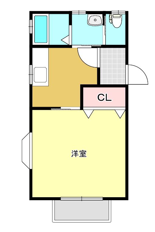 ステージ新白河(1DK/1階)の間取り写真