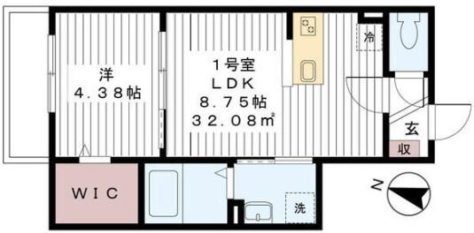 AJ蘇我II(1LDK/1階)の間取り写真