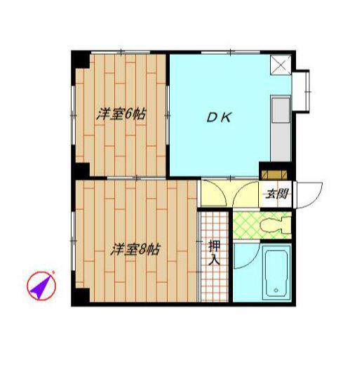 第三丸山台コーポ(2DK/3階)の間取り写真