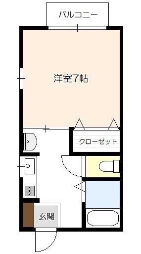 リブレンC(1K/2階)の間取り写真
