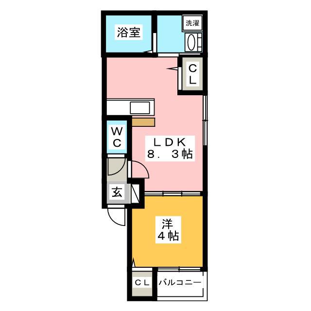 グランプラス箱崎I(1LDK/2階)の間取り写真