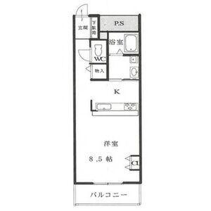リアライズ七宝(1K/2階)の間取り写真