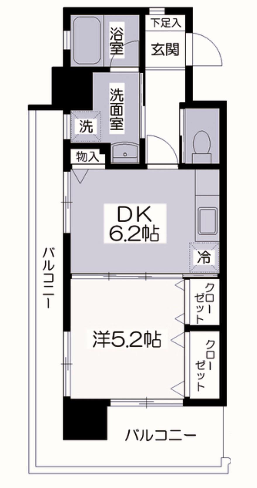 ミーナ原町(1DK/8階)の間取り写真