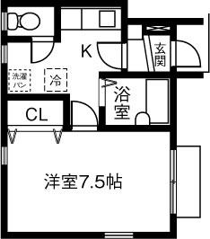 LARK(1K/1階)の間取り写真