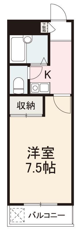 サニーエル白山(1K/3階)の間取り写真