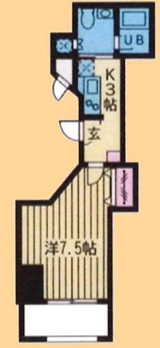 シティハイツ成増(1K/4階)の間取り写真