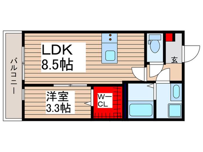 ベストシンフォニー(1LDK/3階)の間取り写真