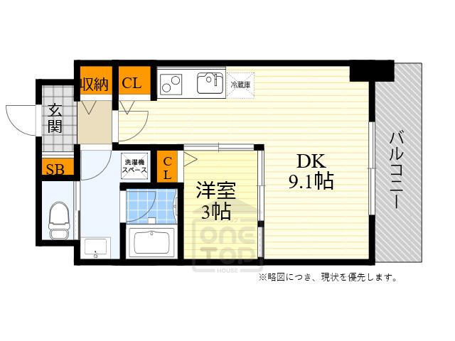 小西マンション(1DK/8階)の間取り写真