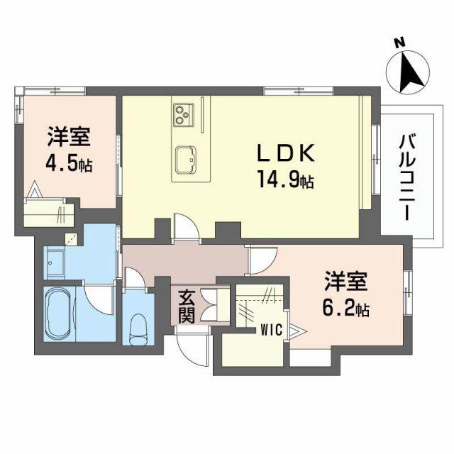 ERABLE(2LDK/2階)の間取り写真