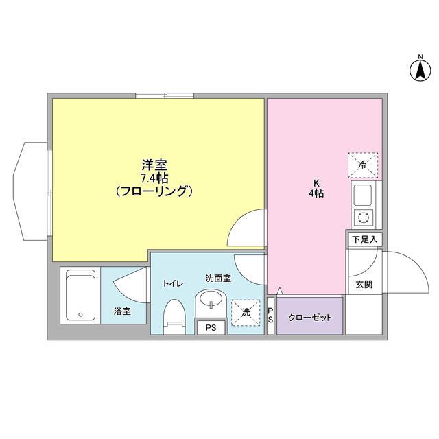レジデンスミゾノクチ (1K/3階)の間取り写真