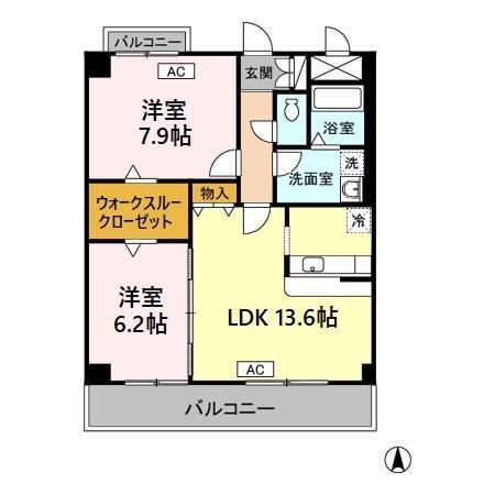 TMKミノリ(2LDK/2階)の間取り写真