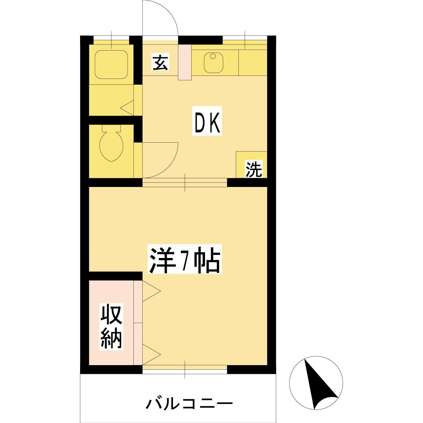 コーポ高橋(1DK/2階)の間取り写真