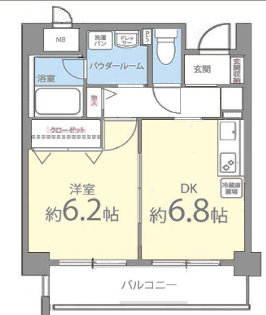 ルミエール・りんくう(1DK/3階)の間取り写真