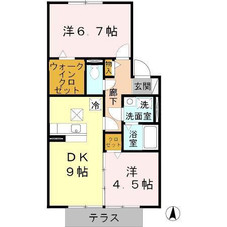 JAセピアIII(2DK/1階)の間取り写真