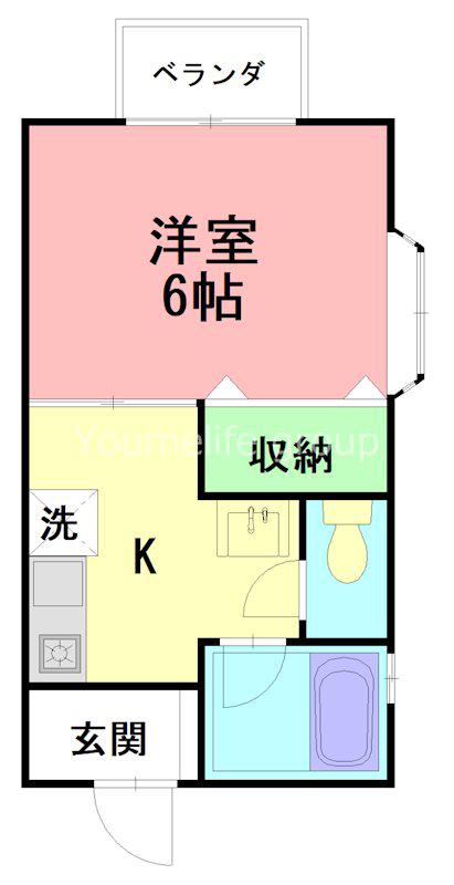 向原アパート(1K/2階)の間取り写真