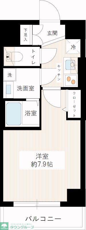 ティモーネ深川リーヴァ(1K/2階)の間取り写真