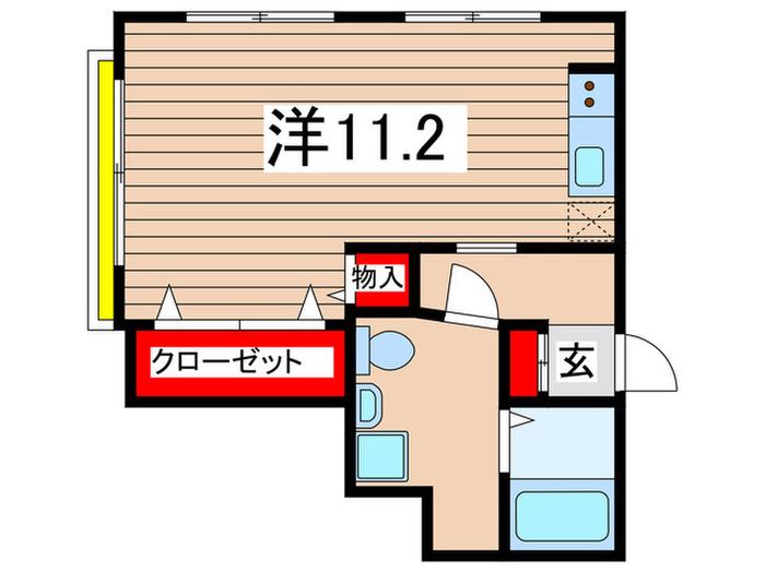 日光台ハイツA(ワンルーム/1階)の間取り写真