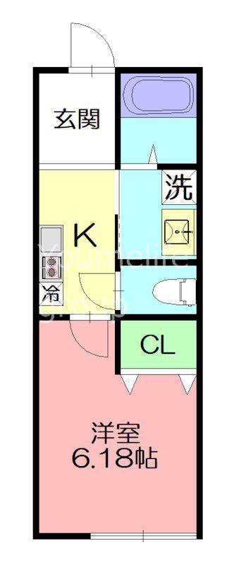 アヴェニール桜台(1K/2階)の間取り写真