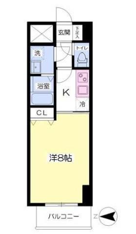 ノーブルコート堺筋本町(1K/4階)の間取り写真