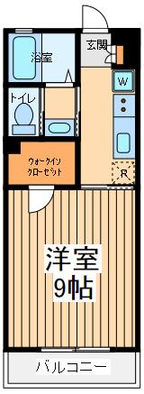 ヴィラ御園(1K/2階)の間取り写真