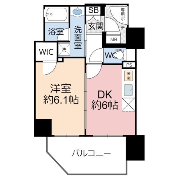 エステムプラザ梅田イースト(1DK/9階)の間取り写真