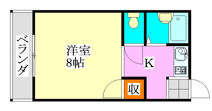 第一コーポ川島(1K/2階)の間取り写真