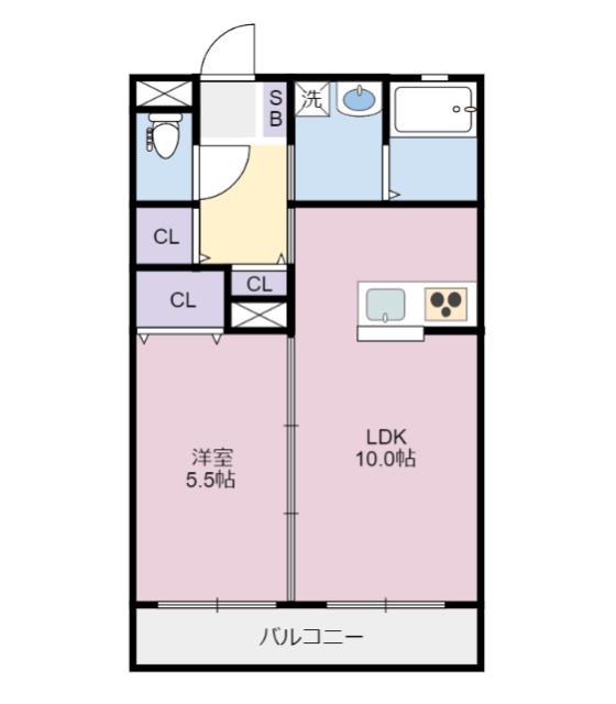 イオンハイツ(1LDK/3階)の間取り写真