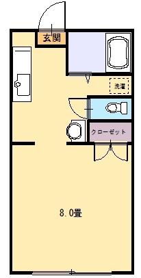 高島ハイツII(1K/1階)の間取り写真