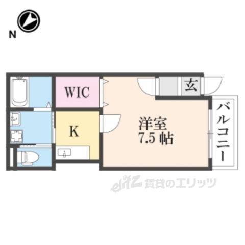 アパートメント178(1K/1階)の間取り写真