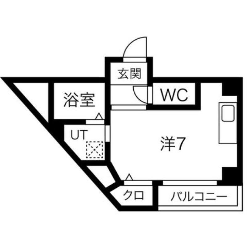 アムズコート勝山(ワンルーム/3階)の間取り写真