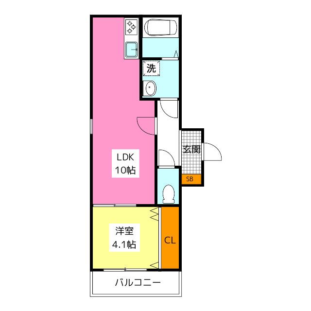 MUGINO BASE(1LDK/1階)の間取り写真