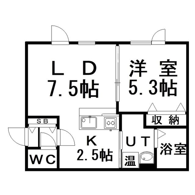 GRACE PERCHERON(1LDK/2階)の間取り写真
