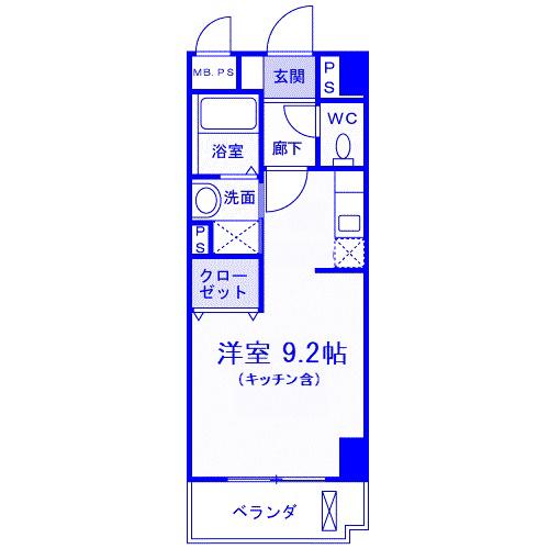 カーサ ヴェンティ(1LDK/5階)の間取り写真